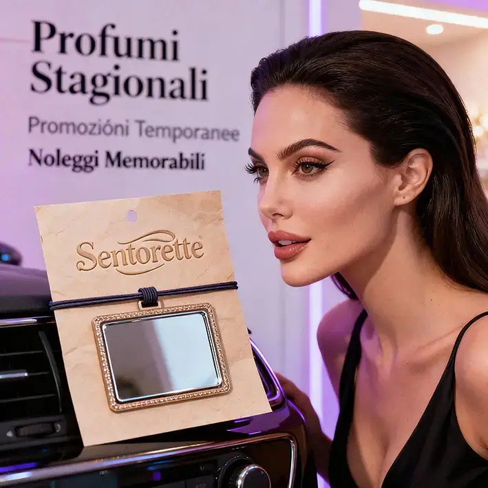 Custom car air freshener for temporary campaigns and seasonal fragrances – marketing lever for promotions and recurring events in car sharing﻿﻿