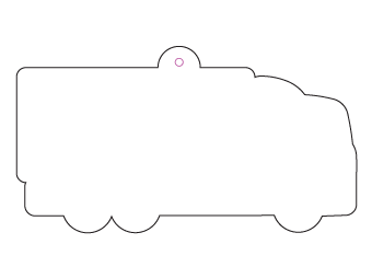 Car air freshener truck silhouette customized, dimensions: H: 109.65mm, L: 60.1mm.
