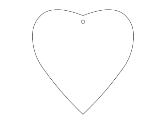 Car air freshener heart shape customized, dimensions: H: 73.0mm, L: 75.955mm.