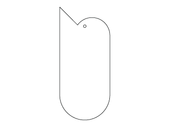 Car air freshener company logo shape customized, dimensions: H: 47.408mm, L: 106.539mm.