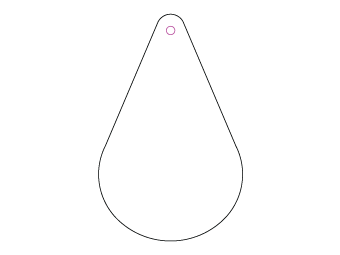 Car air freshener drop shape customized, dimensions: H: 68.289mm, L: 107.544mm.