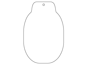 Car air freshener mixed shape customized, dimensions: H: 55.289mm, L: 85.0mm.