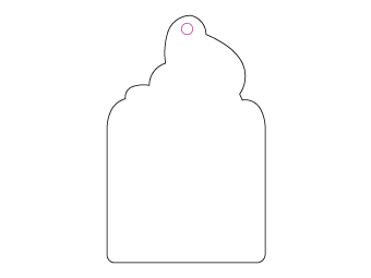 Car air freshener company logo shape customized, dimensions: H: 70.31mm, L: 110.0mm.